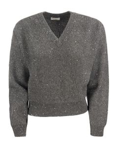 Dazzling & Sparkling Cashmere And Wool Rib Sweater