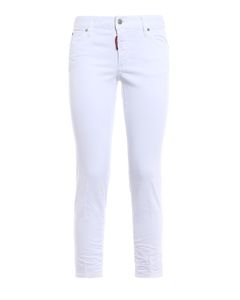 Twiggy white denim cropped jeans