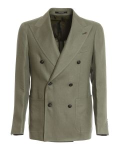 Linen double-breasted blazer