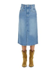 Isabel Marant Button Detailed Denim Midi Skirt