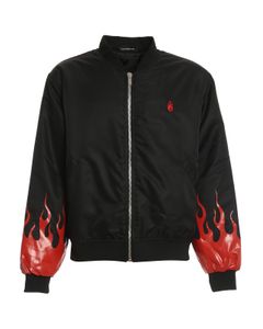 Flames padded bomber jacket