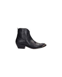 Yuong Texan Ankle Boots In Black Leather