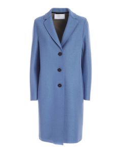 Midi coat in melange light blue