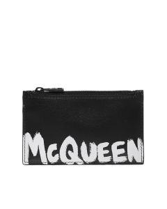 Alexander McQueen Graffiti Logo Zipped Cardholder