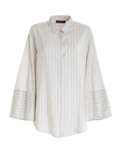 Striped print shirt in white