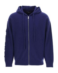 Hooded Sweater With Textured-effect Medusa