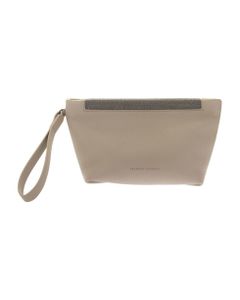 Soft Clutch Bag In Texture Calfskin With 'precious Opening'