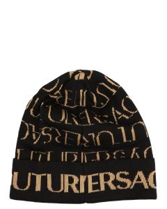 Versace Jeans Couture All-Over Logo Embroidered Beanie