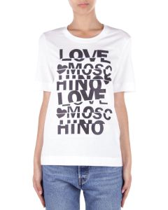 Love Moschino Slogan Printed Crewneck T-Shirt