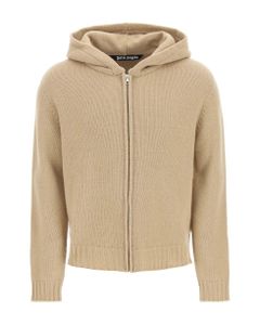 Full Zip Hooded Sweater With Logo