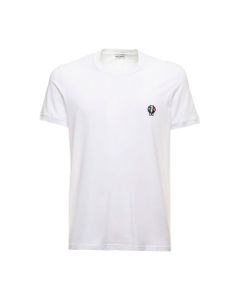 Dolce & Gabbana Men's White Cotton Crew Neck T-shirt With Logo Detail