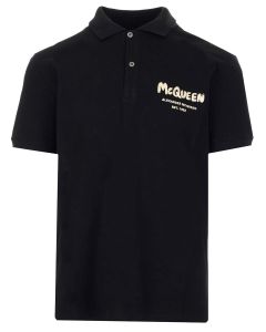 Alexander McQueen Graffiti Logo Printed Polo Shirt