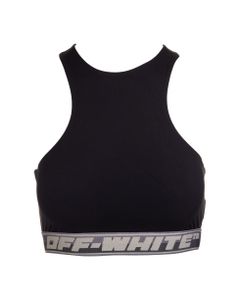 Black Sports Top With Logoed Elastic Band