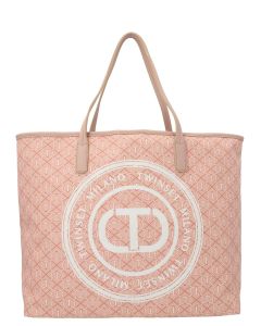 TWINSET Monogram Printed Top Handle Shopper Bag