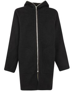 Rick Owens Zipped Mid-Length Hooded Coat
