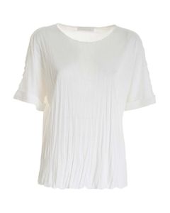 Pleated T-shirt in white
