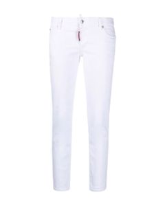 White Stretch-cotton Blend Jeans