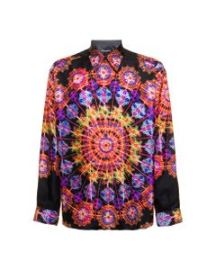 Dolce & Gabbana Man's Multicolor Silk Shirt With Luminarie Print
