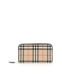 Burberry Check Pattern Zipped Wallet