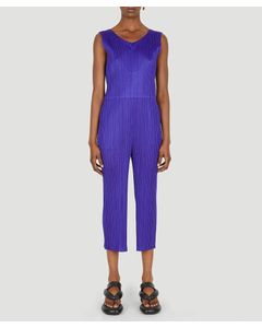 Pleats Please By Issey Miyake Pleated V-Back Sleeveless Jumpsuit