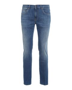 Fay Logo Patch Mid-Rise Jeans