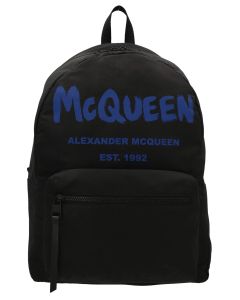 Alexander McQueen Logo-Print Two-Tone Backpack
