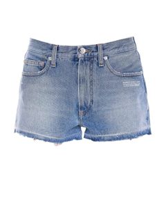 Off-White Frayed-Hem Denim Shorts