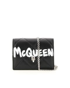Alexander McQueen Graffiti Print Chained Wallet