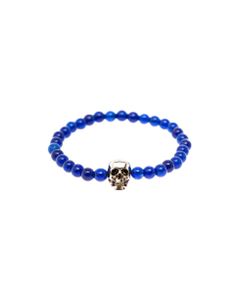 Skull Blue Beaded Bracelet Alexander Mcqueen Man