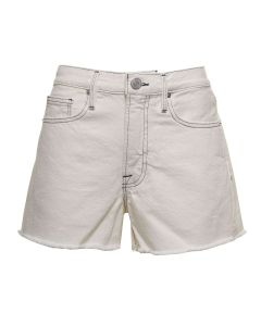 Frame High-Waist Frayed Edge Denim Shorts