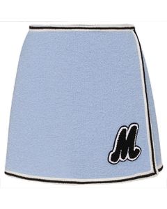 Miu Miu Logo Patch Bouclé Mini Skirt