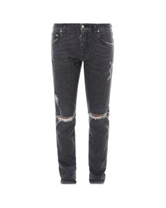 Dolce & Gabbana Distressed Logo Plaqued Jeans