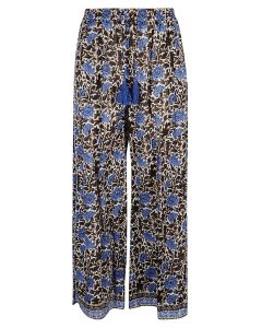 P.A.R.O.S.H. Floral Printed Drawstring Wide-Leg Trousers