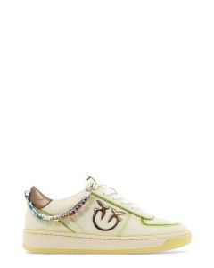 Pinko Embellished Chain Lace-Up Sneakers