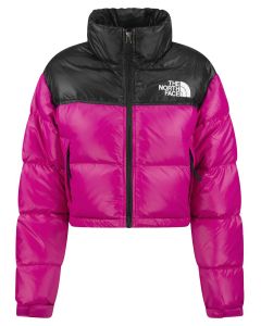 The North Face Nuptse Logo Embroidered Cropped Puffer Jacket