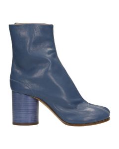 Tabi High Heels Ankle Boots In Blue Leather