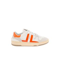 Clay Low White And Orange Leather And Mesh Sneaker Lanvin Woman