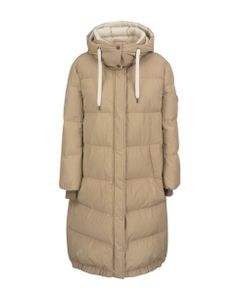 Long Down Jacket In Cotton Blend