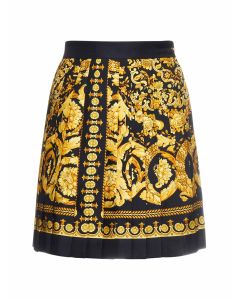 Versace Baroque Pattern Pleated Skirt