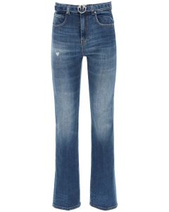 Pinko Distressed Belted Waist Jeans