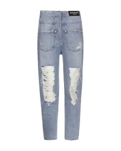 Used-effect Reversed Jeans