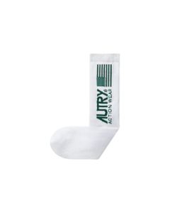 Autry Men's White Cotton Socks With Tennis Club Print