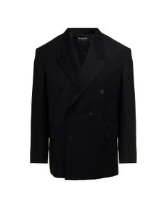 Balenciaga Man's Double-breasted Black Wool Jacket