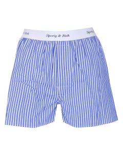 Sporty & Rich Cassie Elasticated Logo Waist Striped Boxer Shorts