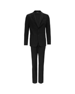 Two Buttons Single-breasted Suit In Black Wool