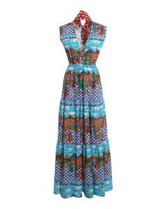 Flounced patterned dress