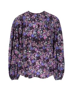 Woman Brunille Blouse In Purple Floral Silk