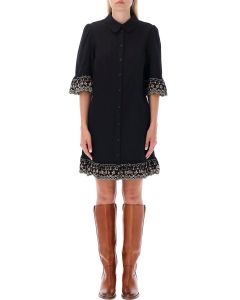 See By Chloé Broderie Anglaise Print Shirt Dress