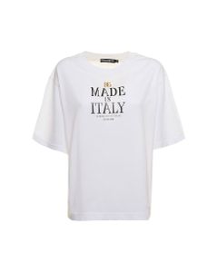 Dolce & Gabbana Woman's White Cotton T-shirt With Woman 