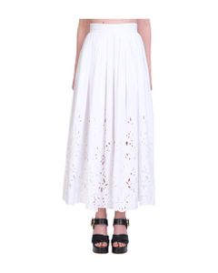 Skirt In White Cotton